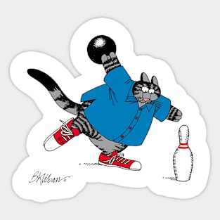 B kliban cat bowling Sticker